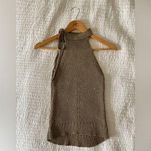 Zara heavyweight knot gold tie top